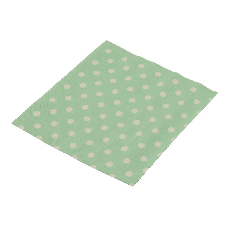 Dots fun green paper napkin pack of 16 33x33cm