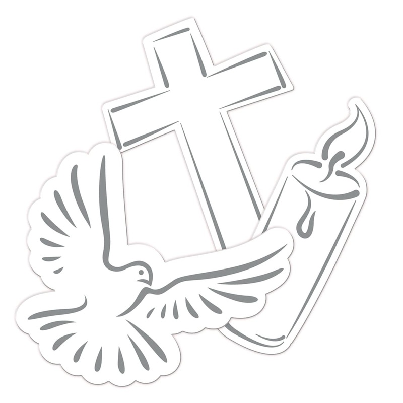 Scattered decoration Christian symbols 24 pieces
