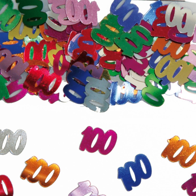 Table decoration confetti 100th birthday