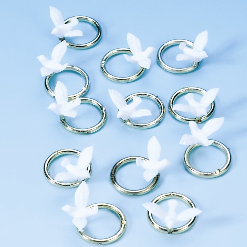 Wedding decoration rings & doves 12 pieces