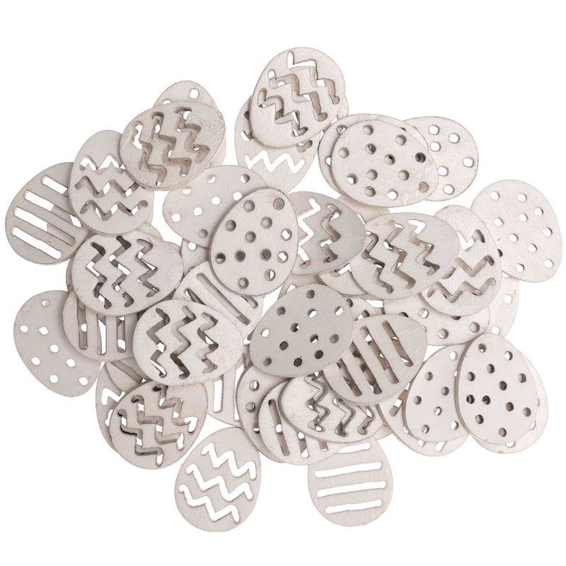 wood litter - white Easter eggs