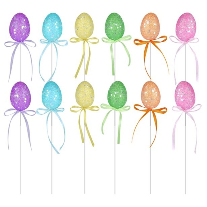 12 glamor easter egg sticks 21cm