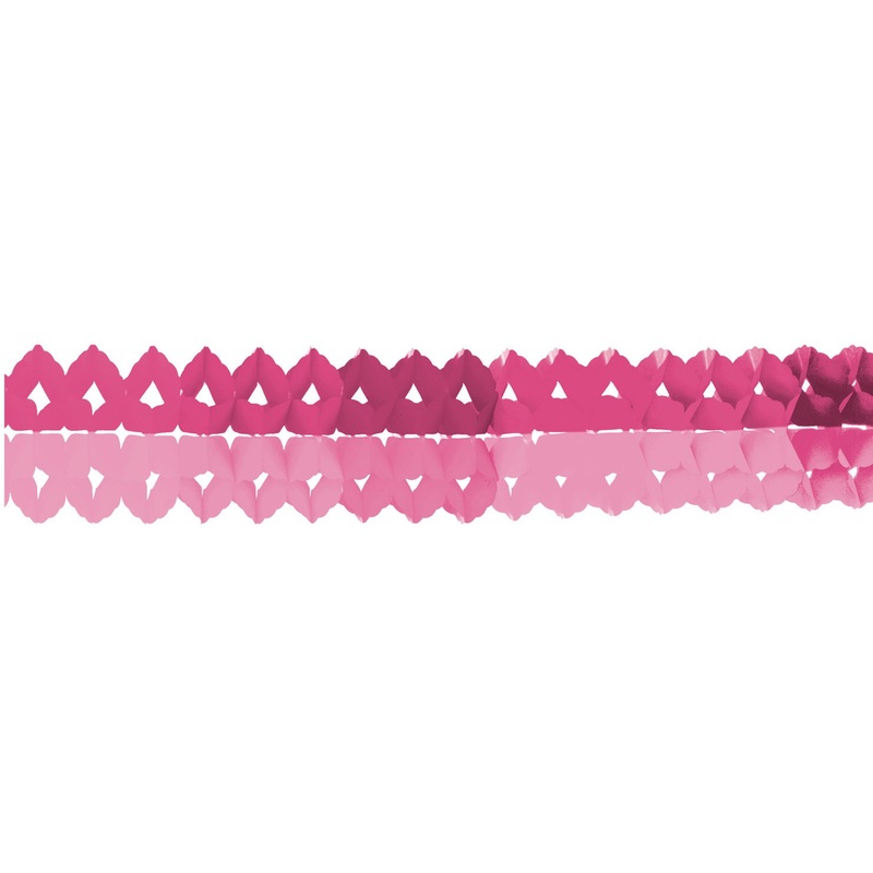 2 shiny pink paper garlands 2m