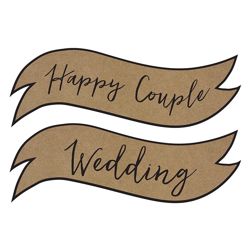 2 wedding signs 55 x 19cm