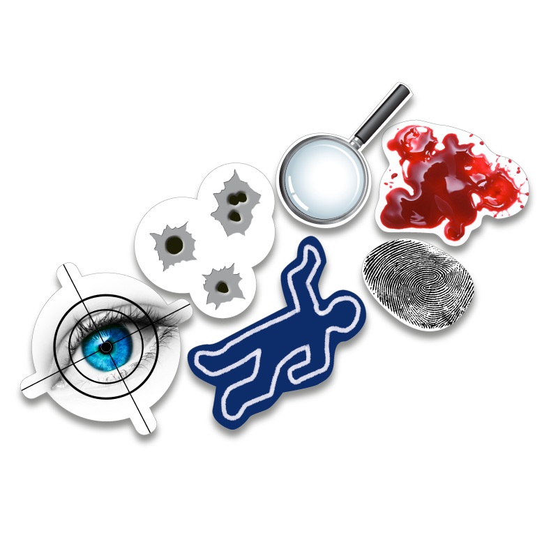 24 XXL detective adventure scatter decorations