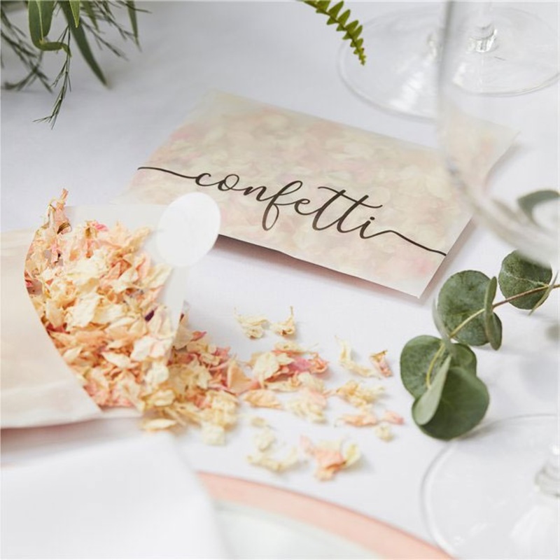 Dried petals scattered decoration in the envelope