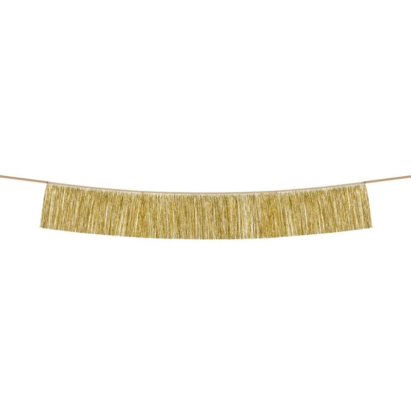 Golden metallic fringe garland 1.35m