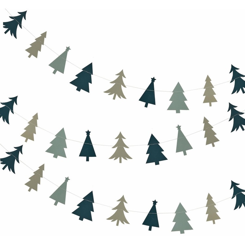 Green Christmas tree garland 5m