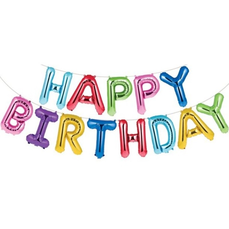 Happy Birthday balloon garland multicolored 4,3m
