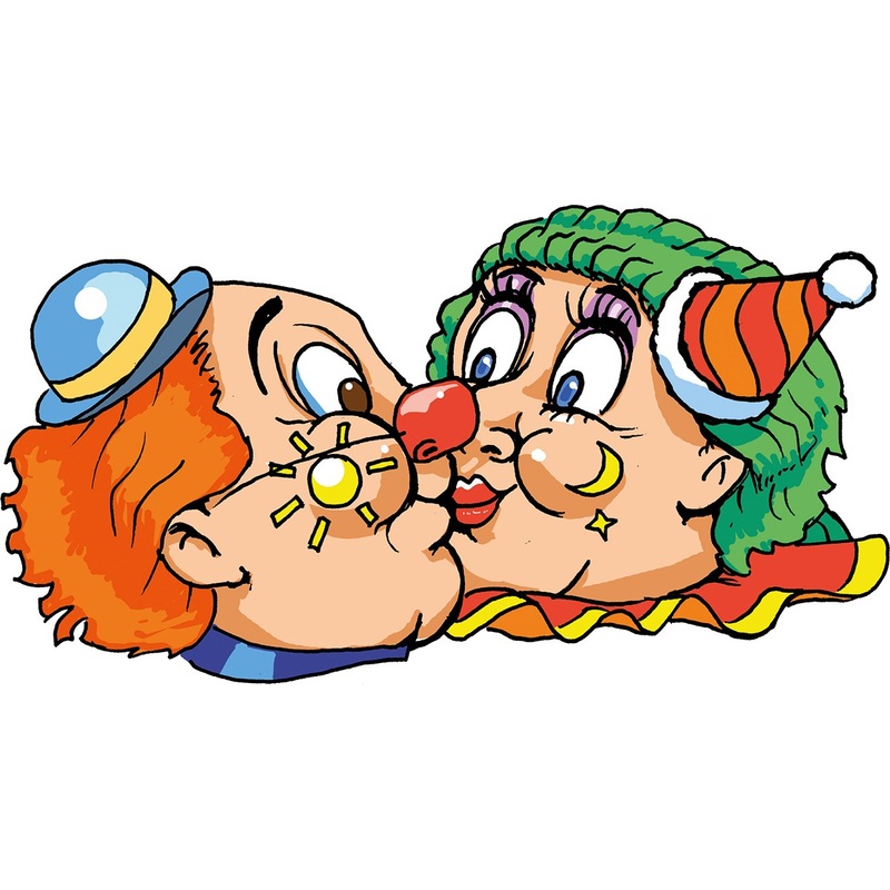 Kissing couple of clowns wall decoration 78 x 45cm
