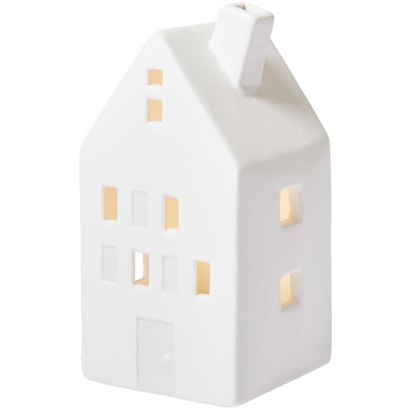 LED illuminated house gable roof 13 x 6 x 7cm
