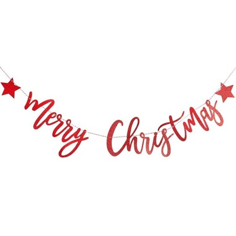 Merry Christmas garland red 2m