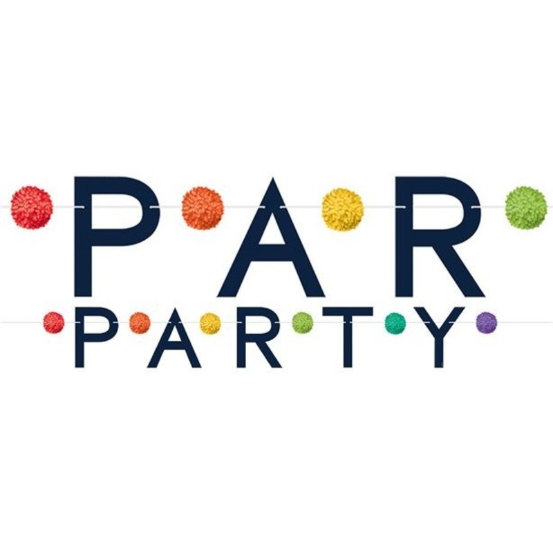 Rainbow pompom party garland 1.9m