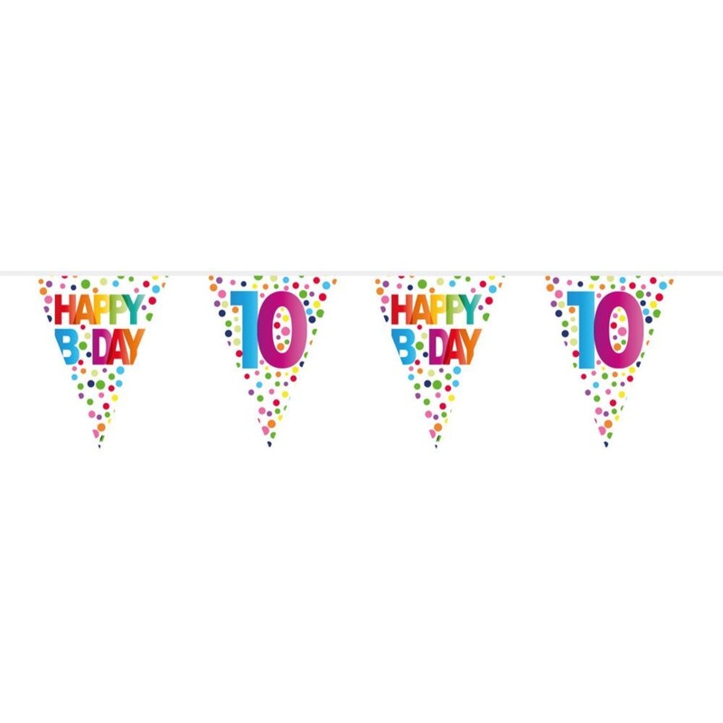 10th birthday colorful dots bunting 10m