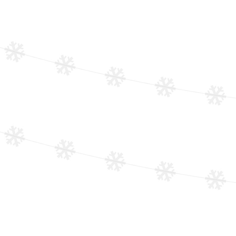 2 snow crystal garlands 180cm white