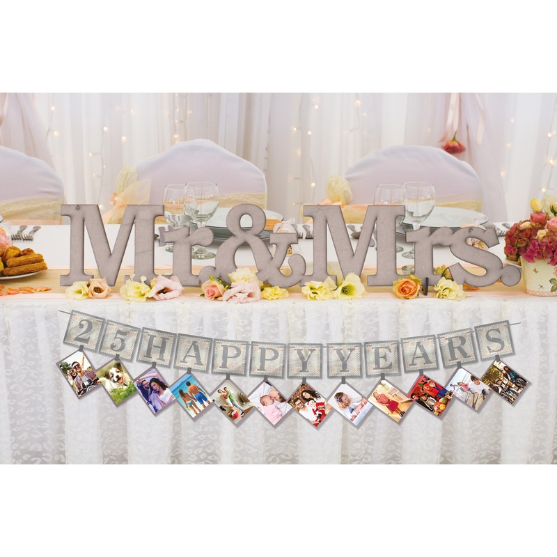 25 years of marriage Photo garland 3.65m