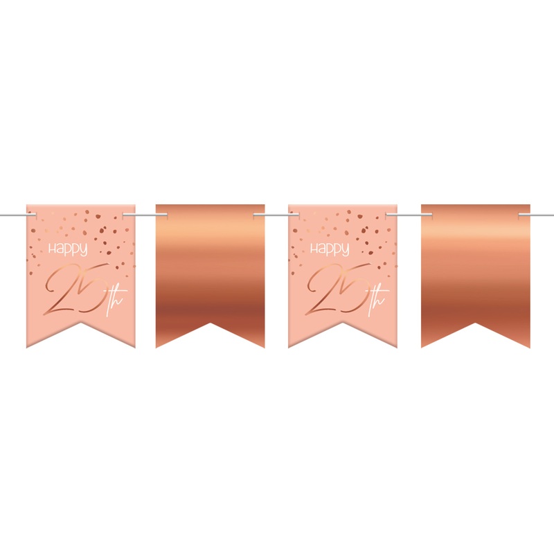 25th birthday pennant chain 6m elegant blush rose gold