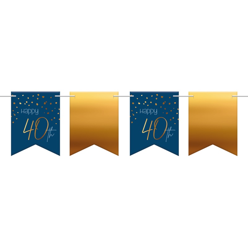 40th birthday pennant chain 6m Elegant blue