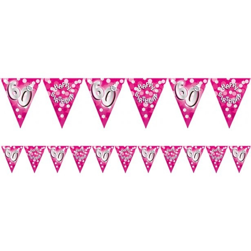 60th birthday pink garland 4m