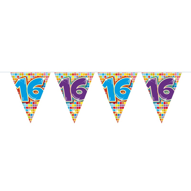 Groovy 16th Birthday pennant chain 3m