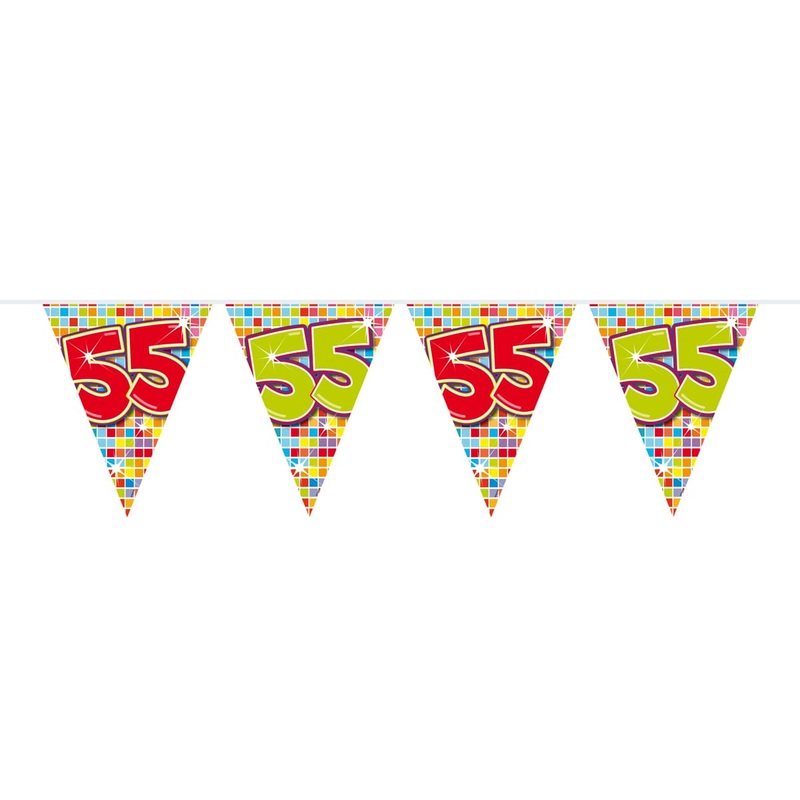 Groovy 55th Birthday pennant chain 3m
