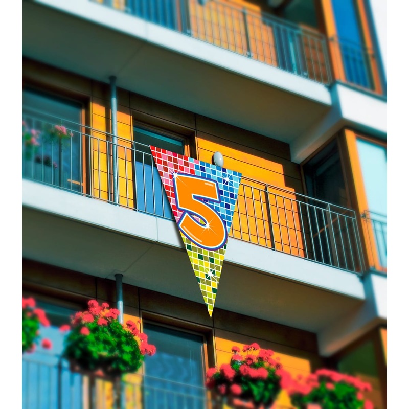 Groovy 5th Birthday pennant 1.5mx 90cm
