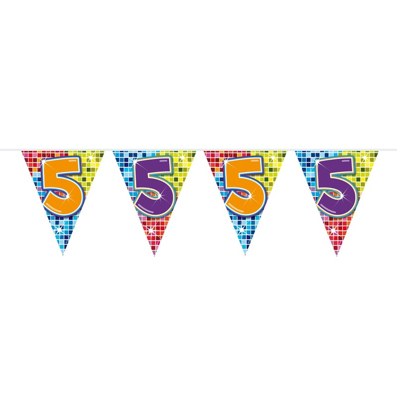 Groovy 5th Birthday pennant chain 6m