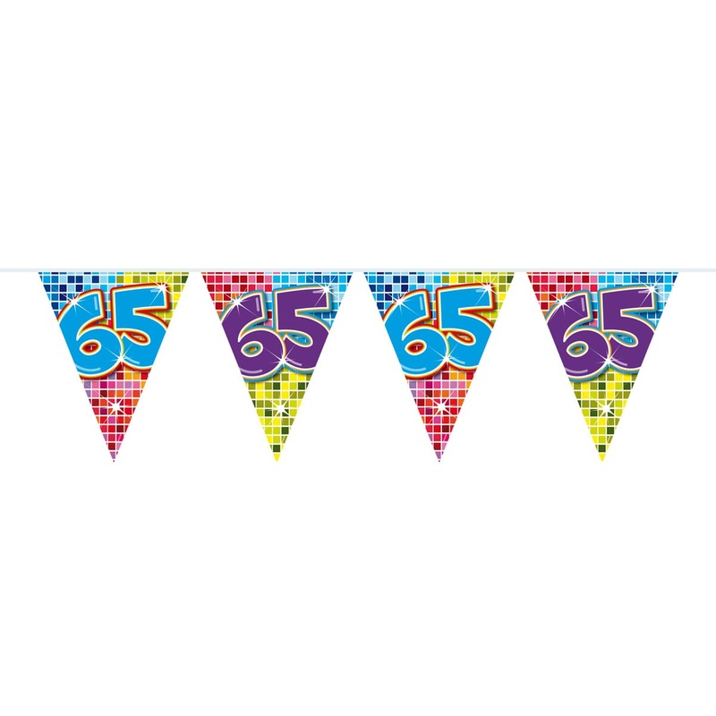 Groovy 65th Birthday pennant chain 6m