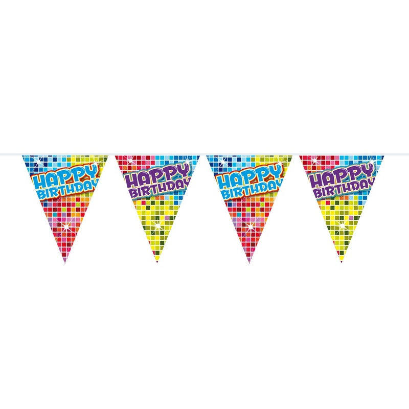 Groovy Happy Birthday pennant chain 6m