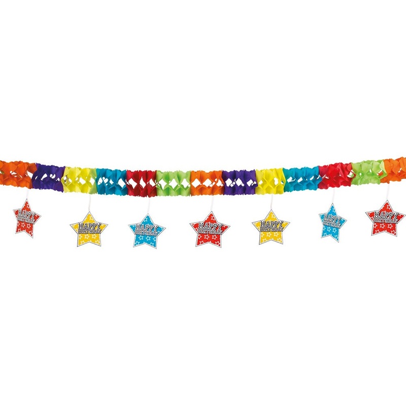 Happy birthday party garland 4m colorful