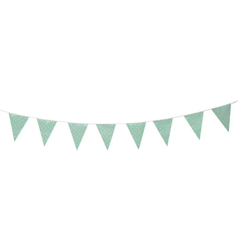 Mint green dots fun pennant chain 360cm