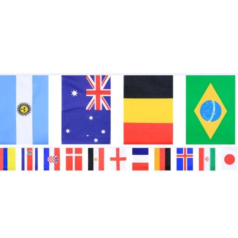 One World country flags garland 9.9m