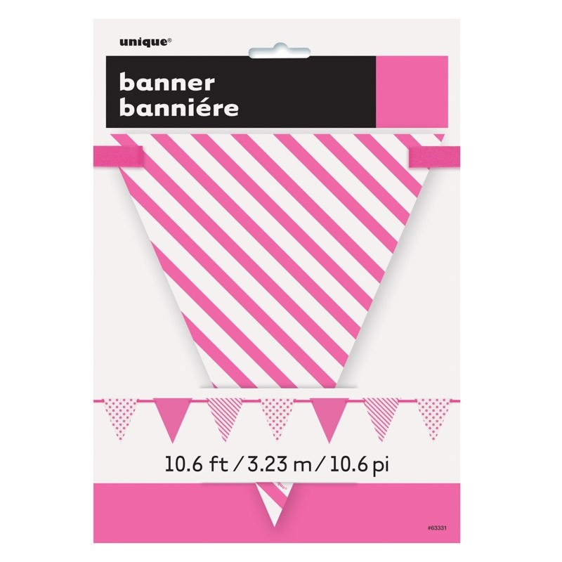 Pennant chain banner Pink 360cm