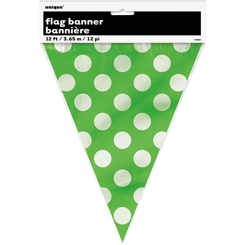 Pennant chain Tiana Kiwi Green Dotted 365cm