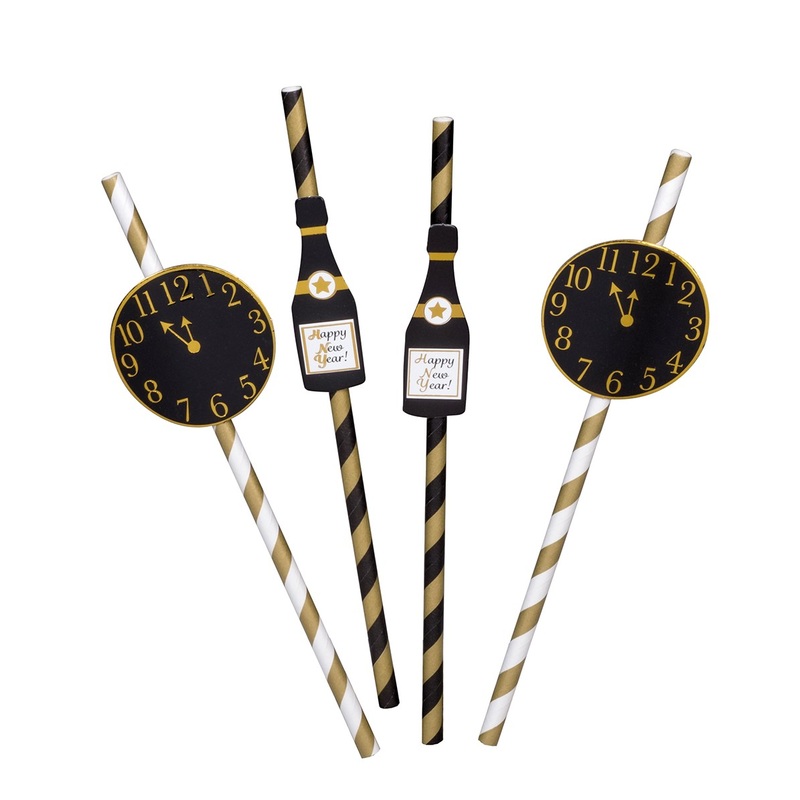 10 Happy New Year straws Elegance
