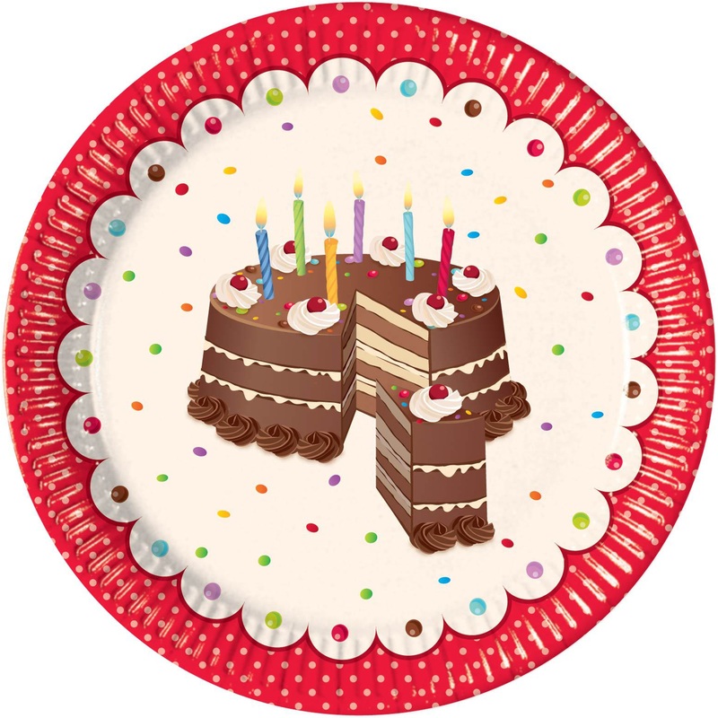 10 Sugar Birthday paper plates 23cm