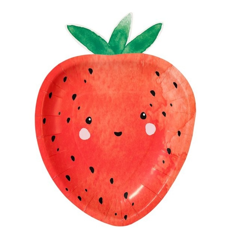 12 strawberry party plates 23cm