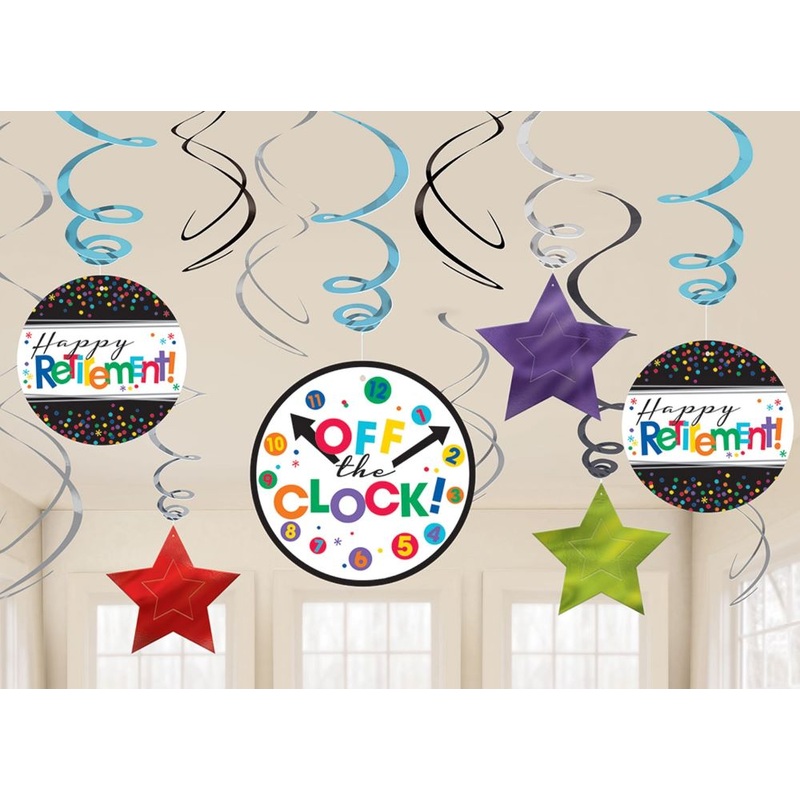 18 Happy Retirement Swirl Hangers