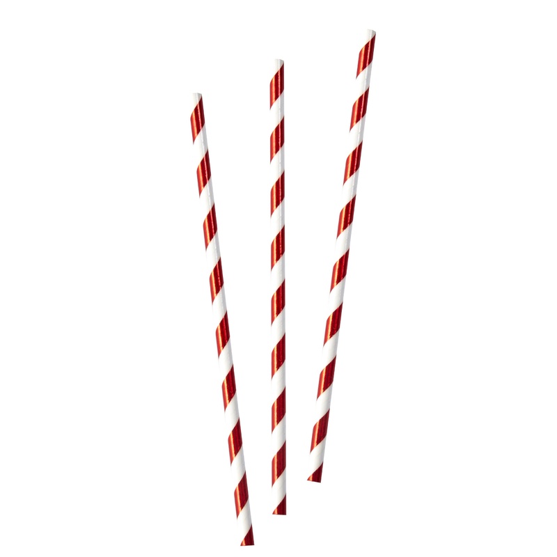25 Nordic Christmas paper straws 19cm