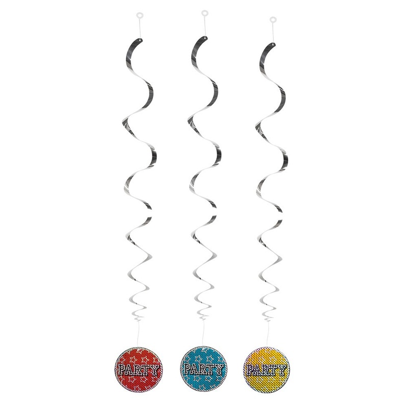 3 party hanging swirl spirals