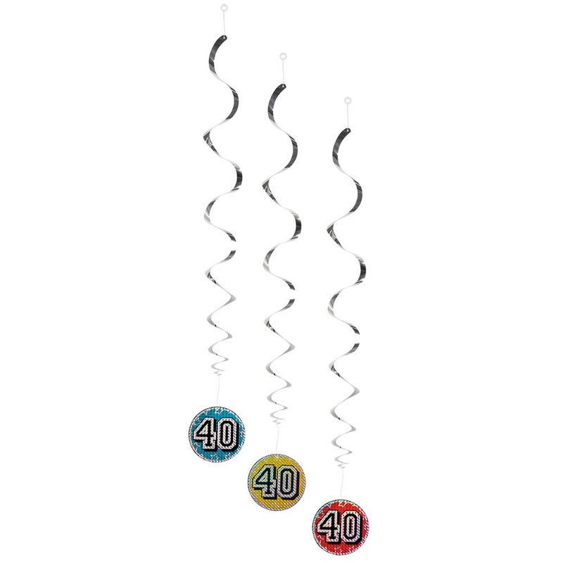 3 party hanging swirl spirals 40th birthday