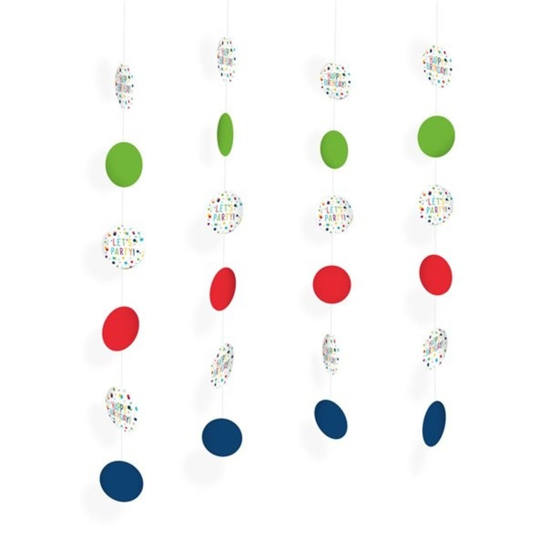 4 confetti party hangers 130cm