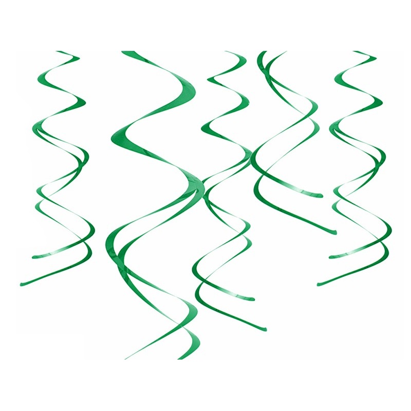 5 metallic green swirls 60cm