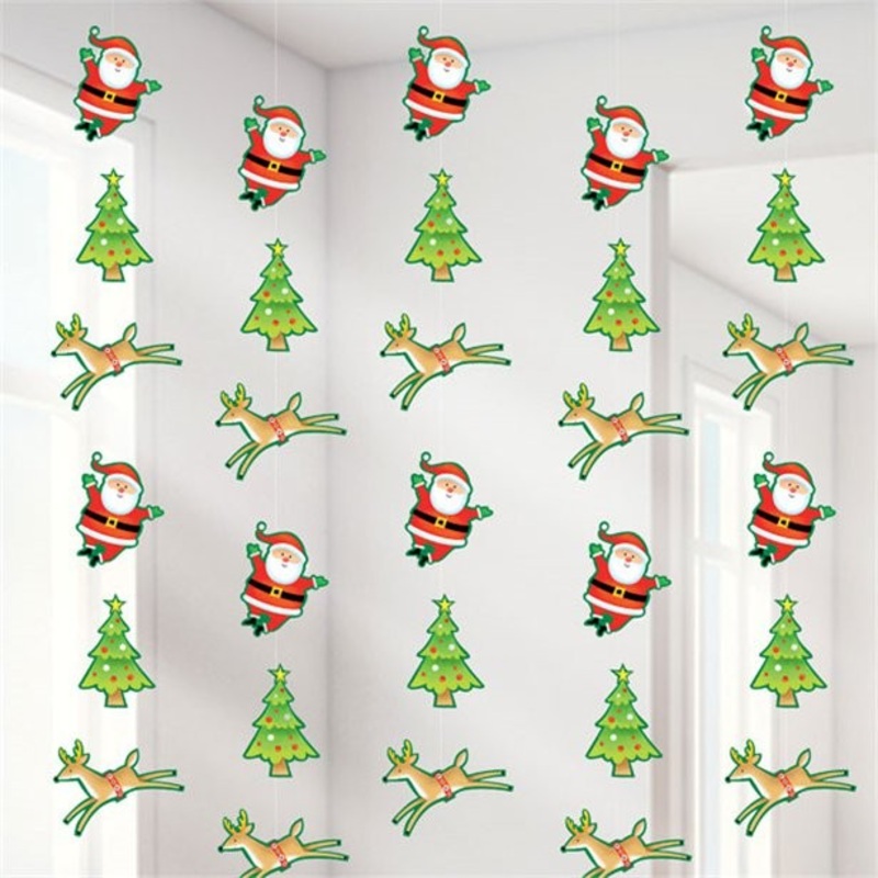 6 Christmas hangers Santa and Reindeer 2.1m