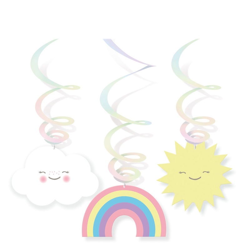 6 sweet cloud world spiral hangers
