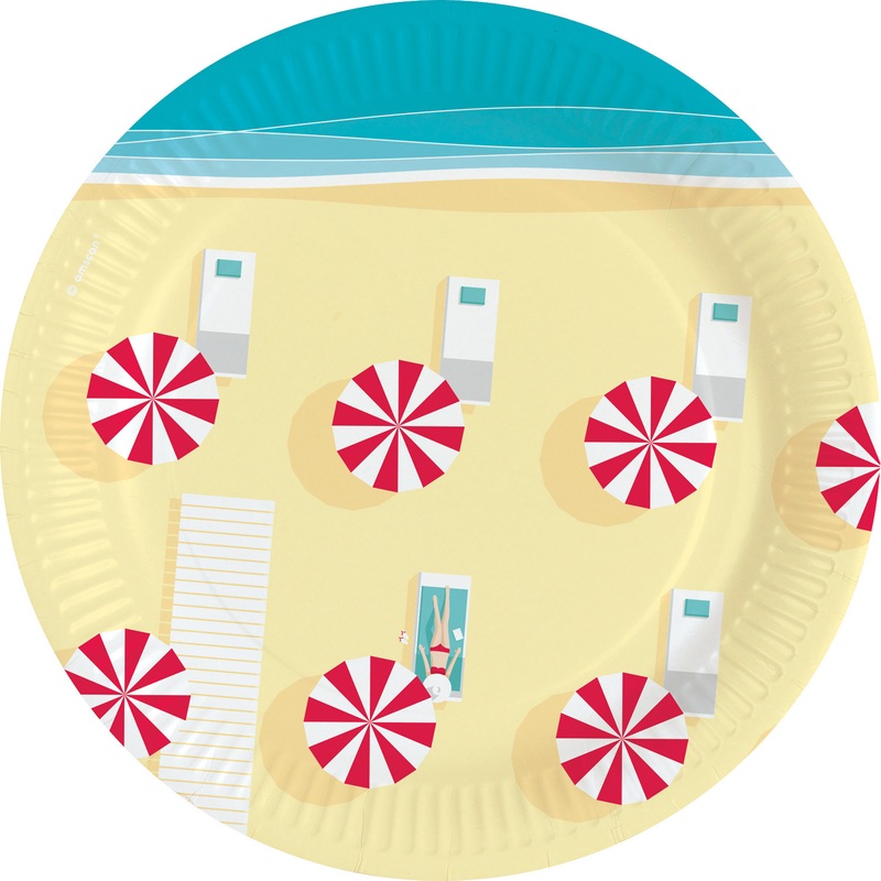 8 beach vacation plates 18cm