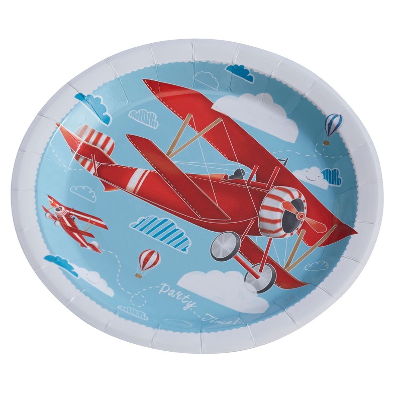 8 party aviator paper plates 23cm
