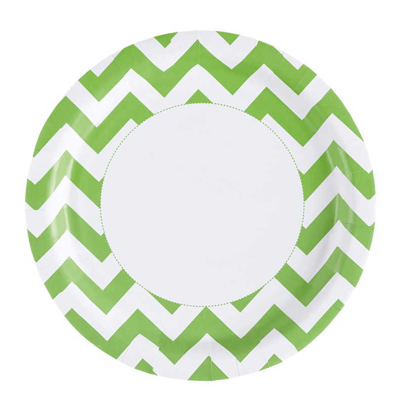 8 sweet prong paper plates kiwi green 23cm