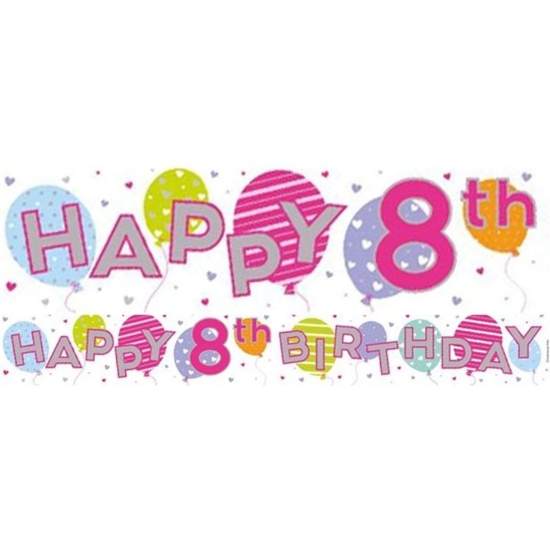 8th birthday foil banner 2.6m