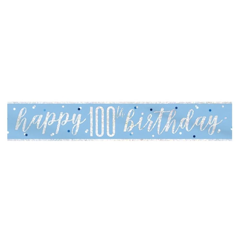 Banner Happy 100th Blue 2.74m